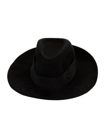 Pre-owned Maison Michel Solid Wool Fedora In Black