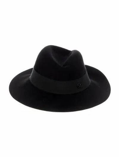 Pre-owned Maison Michel Solid Wool Fedora In Black