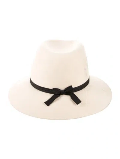Pre-owned Maison Michel Solid Wool Fedora In Neutral