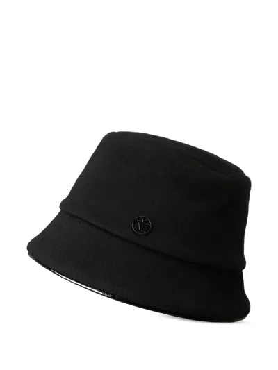 Maison Michel Souna Logo-plaque Bucket Hat In Black