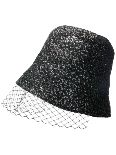 Maison Michel Sequin-embellished Bucket Hat In Black