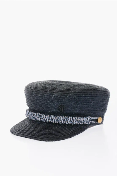 Maison Michel Straw Abby Baker Boy Hat In Black