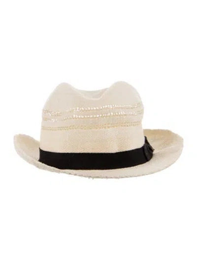 Pre-owned Maison Michel Straw Beach Hat In Neutral