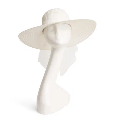 Maison Michel Straw Blanche Capeline Hat In White