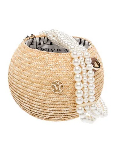 Pre-owned Maison Michel Straw Bucket Bag W/ Tags In Neutrals