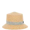 Maison Michel Straw Fedora Hat In Brown