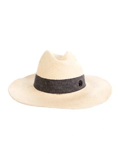 Pre-owned Maison Michel Straw Fedora Hat In Neutrals