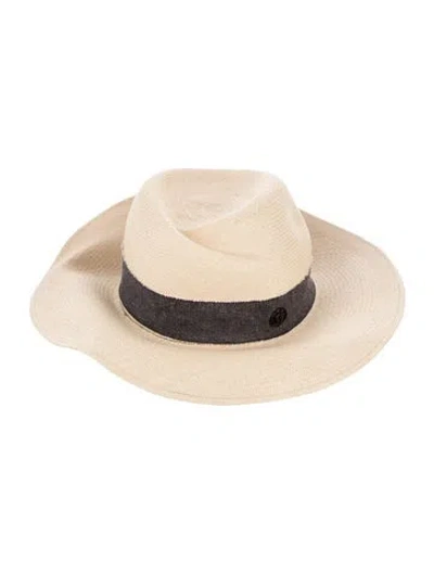 Pre-owned Maison Michel Straw Fedora In Neutral
