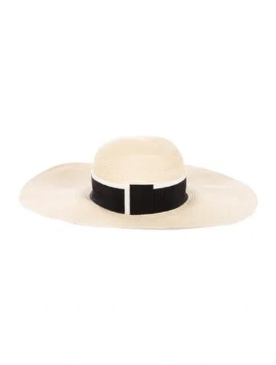 Pre-owned Maison Michel Straw Floppy Hat In Neutral