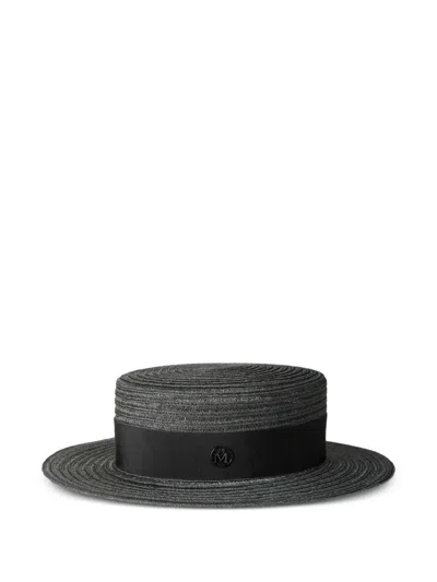 Maison Michel Straw Hat In Black