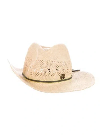 Pre-owned Maison Michel Straw Sun Hat In Neutral