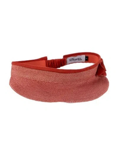 Pre-owned Maison Michel Straw Visor In Orange