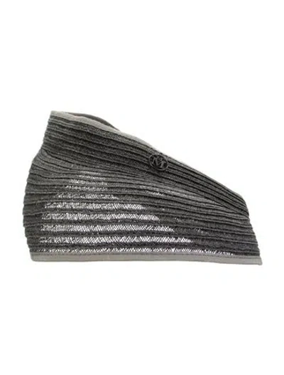 Pre-owned Maison Michel Straw Woven Sun Visor Hat In Black