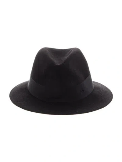 Pre-owned Maison Michel Suede Fedora In Black
