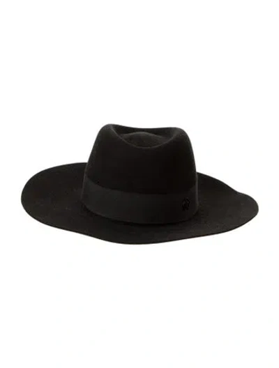 Pre-owned Maison Michel Suede Fedora Hat In Black