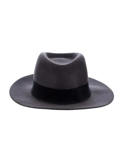 Pre-owned Maison Michel Suede Panama Hat In Gray