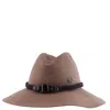 Maison Michel Taupe Kate Macrame Strass Fedora Hat In Brown