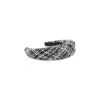 Maison Michel Textured Tweed Headband With Metallic Accents In Gray