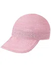 Maison Michel Tiger Interwoven Cap In 粉色