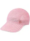 Maison Michel Tiger Interwoven Cap In Rosa