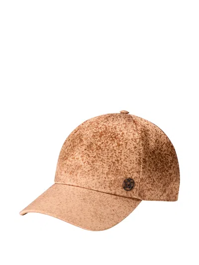 Maison Michel 타이거 로고 디테일 베이스볼 캡 모자 In Gold