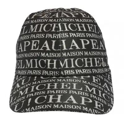 Maison Michel Tiger Monogram Logo Baseball Hat In Black