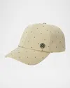 Maison Michel Tiger Strass Cotton Baseball Cap In Khaki