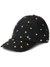 Maison Michel Tiger Stud-embellished Cotton Cap In Black