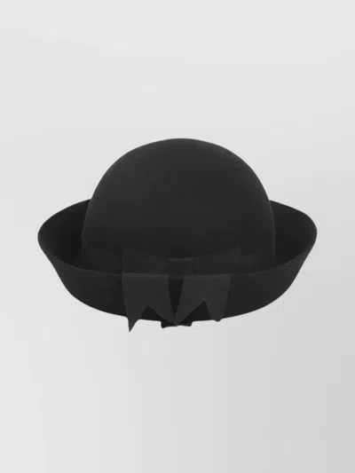 Maison Michel Tim Wide Brim Hat With Bow Detail