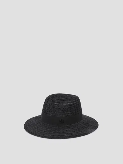 Maison Michel Timeless Straw Hat In Black