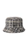 Maison Michel Tweed Bucket Hat In Neutral