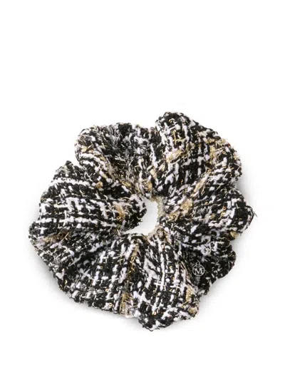 Maison Michel Tweed Scrunchie In Neutral