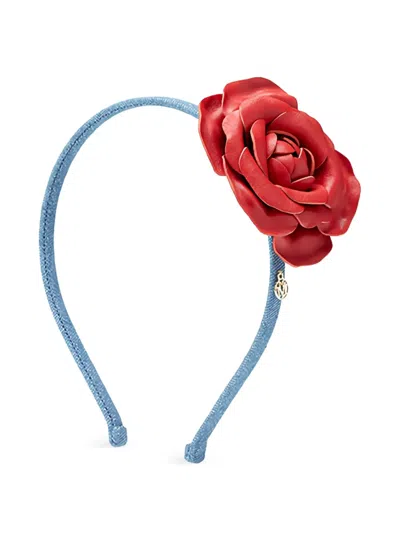 Maison Michel Valentina Rose-detailed Headband In Green