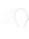 Maison Michel Veil-detail Satin Headband In White