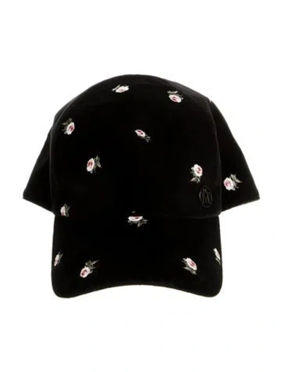 Pre-owned Maison Michel Velvet Baseball Cap In Black