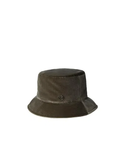 Maison Michel Velvet Bucket Hat In Black