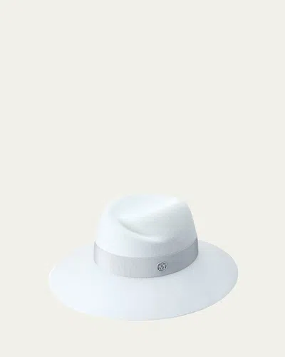 Maison Michel Virginie Blue Felt Fedora In Icey Blue