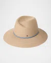 Maison Michel Virginie Braided Denim Wool Felt Fedora Hat In Brown