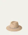 Maison Michel Virginie Braided Denim Wool Felt Fedora Hat In Brown