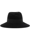Maison Michel Virginie Wool Hat Wide Brim Ribbon In Black