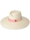Maison Michel Virginie Sunset Ribbon Straw Fedora In Neutrals