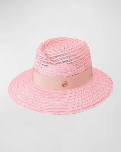 Maison Michel Virginie Fedora In Floral Pink