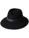 Maison Michel Virginie Logo-plaque Detail Wool Fedora In Black