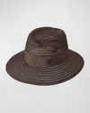 Maison Michel Virginie Straw Fedora Hat In Dark Brown