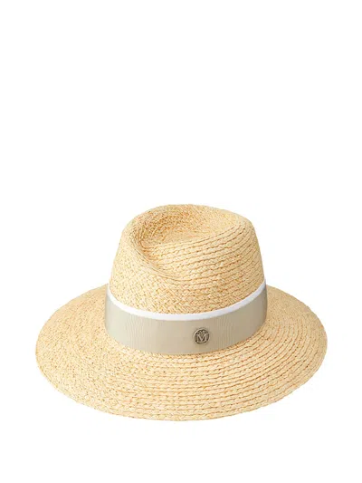 Maison Michel Virginie Ribbon-detailed Hat In Neutral