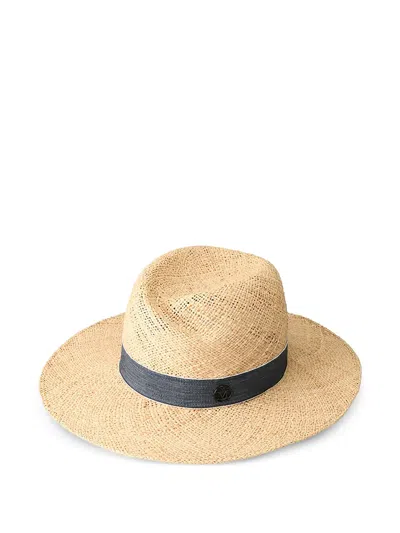 Maison Michel Virginie Ribbon Hat In Brown