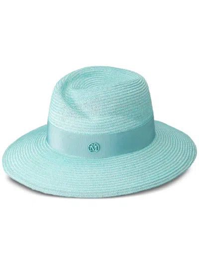 Maison Michel Virginie Straw Fedora Hat In 蓝色