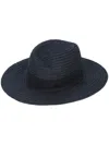Maison Michel Logo Plaque Panama Hat In Blue