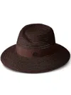 Maison Michel Virgine Logo-plaque Hat In Brown