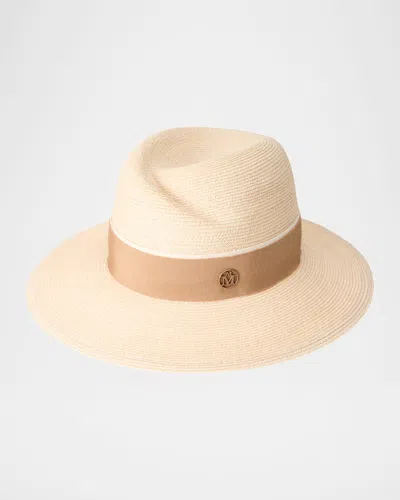 Maison Michel Virginie Summer Capsule Fedora Hat In Brown